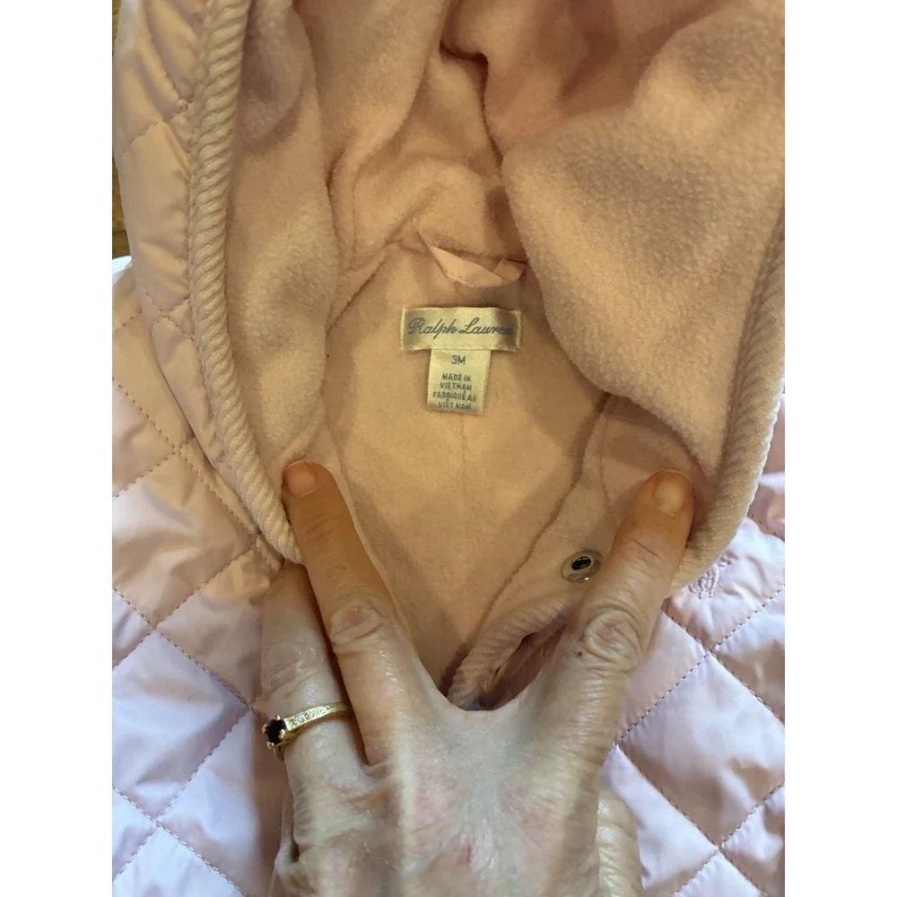 Ralph Lauren Baby Girls Water-Repellent Hooded Bunting 3 Months Pink